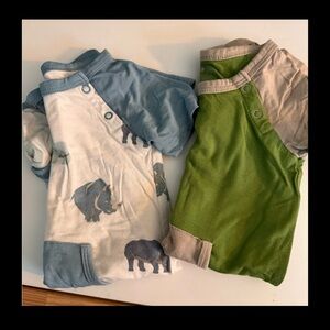 Kyte baby shortall-palm/rhino bundle